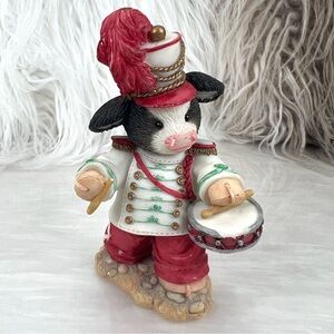 VINTAGE MARY'S MOO MOOS Cows "DRUMMIN UP SOME CHRISTMAS CHEER" FIGURINE